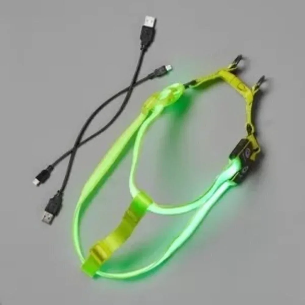LED Rechargeable Dog Harness Vibrant Green | Boots & Barkley™ | Large